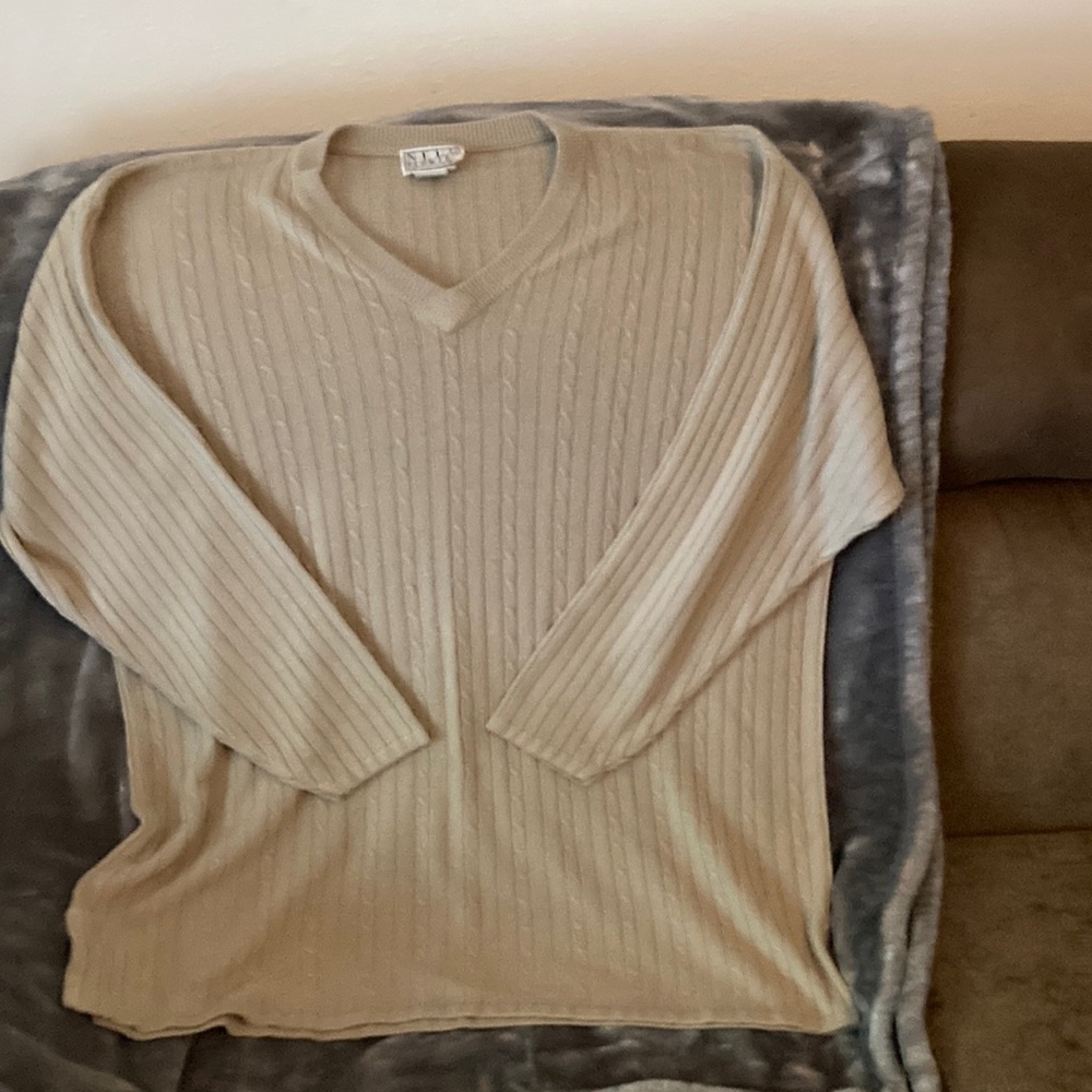Women’s Nell Flowers by J.G. Hook tan sweater size 3X